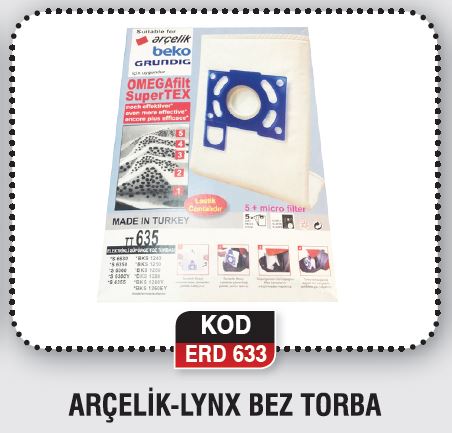 ARÇELİK-LYNX BEZ TORBA ERD 633
